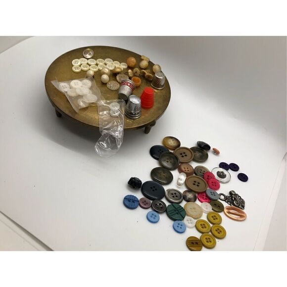 Vintage Buttons and Thimbles Assorted Lot - Picture 14 of 16